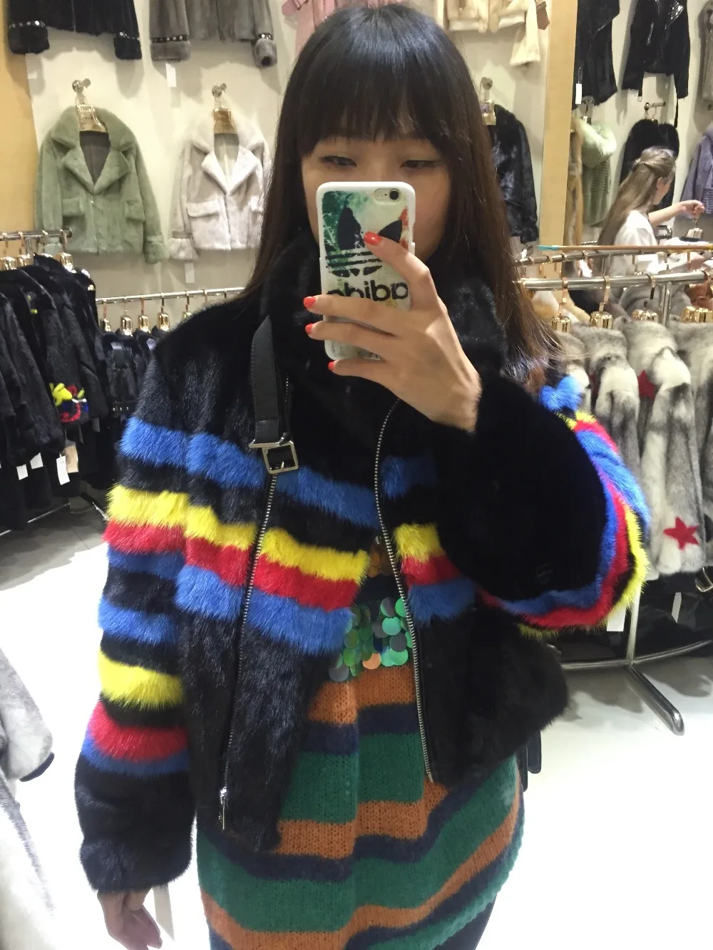 Женская норковая шуба SQXR модная из натурального меха норки|fur real|real mink furreal fur coat |