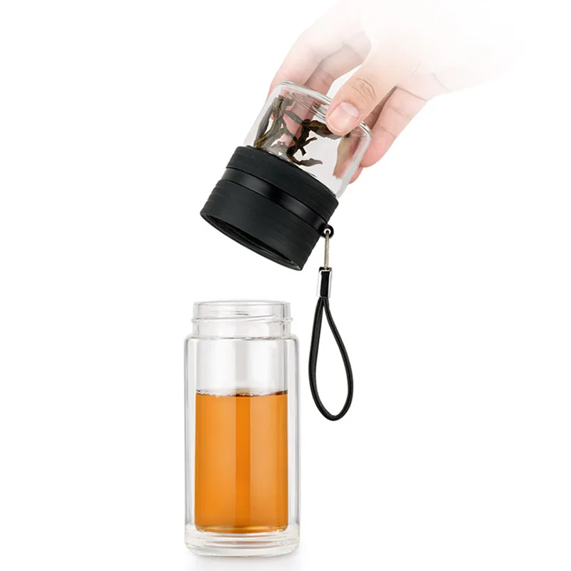 Дорожная чайная кружка двойная стеклянная чашка высокое качество бутылка для