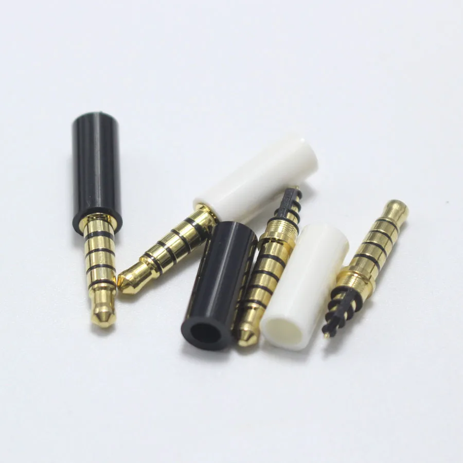 1pcs 3.5mm 5pole Stereo Plug White Black Gold-plated DIY Repair Headphone Male Plugs Audio Cable Connector for Sony OD4.0mm2 |
