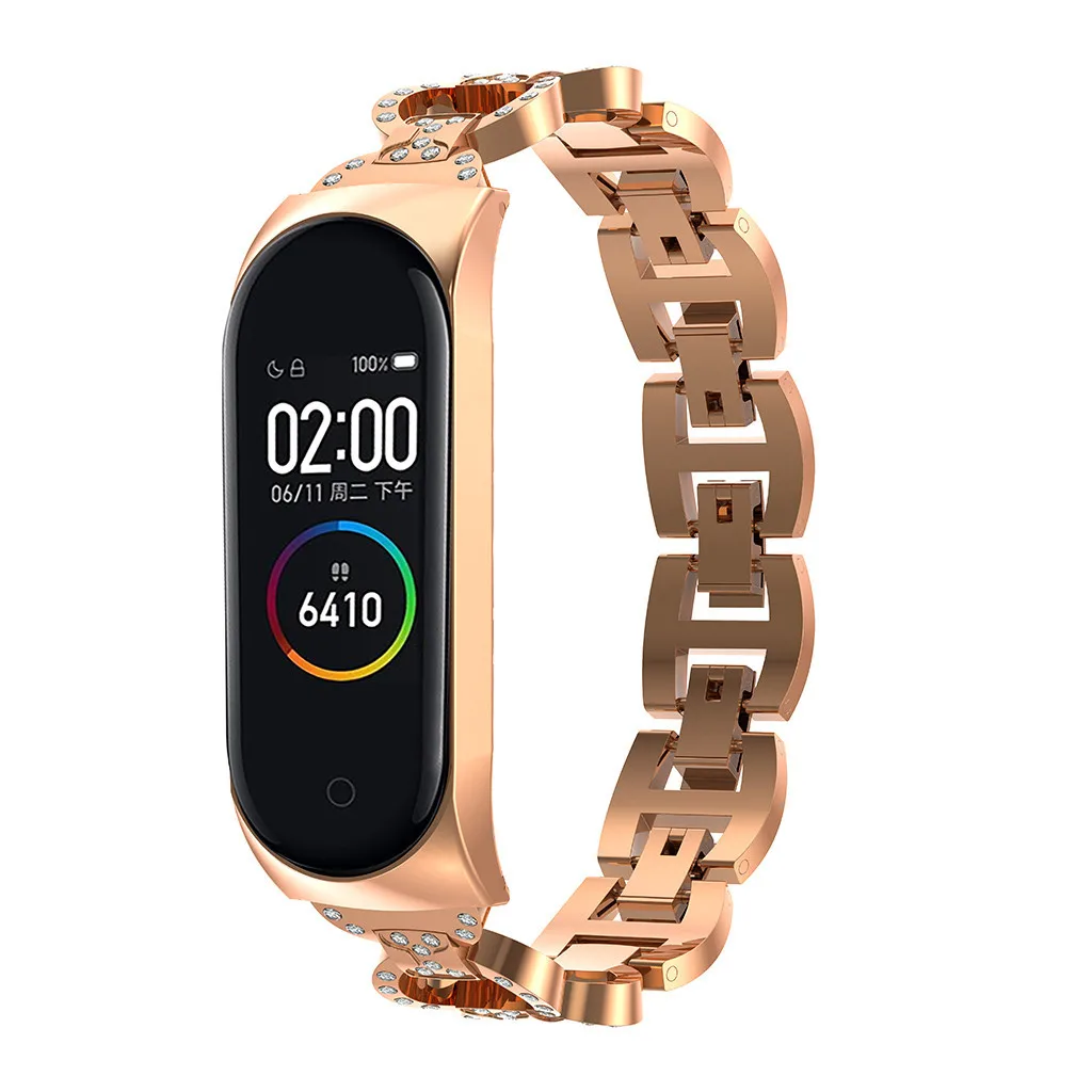 Для mi band 2 браслет Новинка; Лидер продаж; Нержавеющая сталь браслет бриллиантовый ремешок для смарт-часов для Xiaomi mi группа 4 покупки