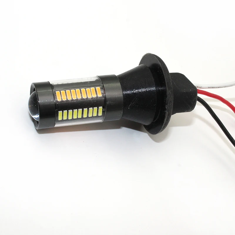 MON-SU авто светодиодный 1156 BAU15S P21W BA15S T20 7440 4014 66SMD DRL Дневной ходовой светильник белый