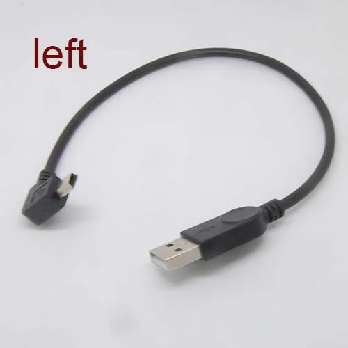 10 шт. 90 градусов левый угол USB тип A гнездо для Mini B 5 Pin Мужской кабель