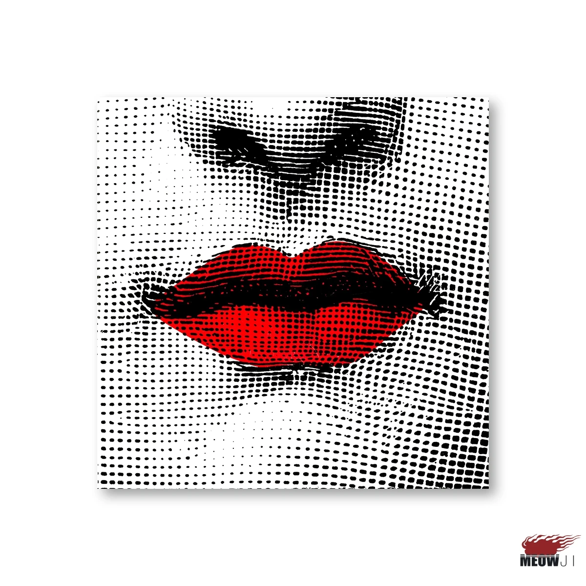 Красные губы плакаты с глазами стены искусства напечатанный холст картина для