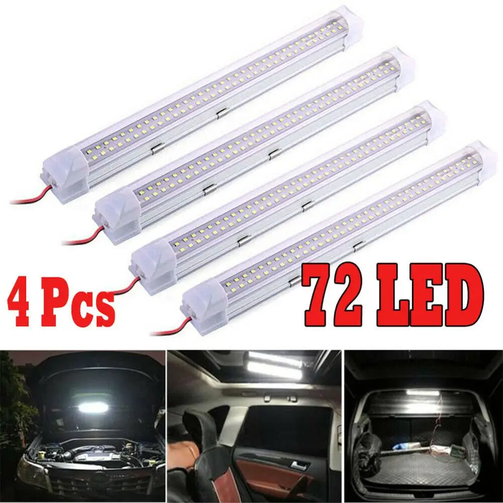 Krator 4 шт. 72LED Camper Cargo RV Интерьер Свет Трейлер Лодка лампа потолочная LED 12V 6000K