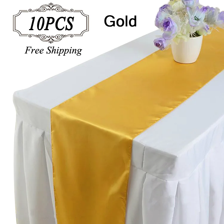 Атласные бегунки для свадьбы винтажный домашний декор 10 шт./лот атласная