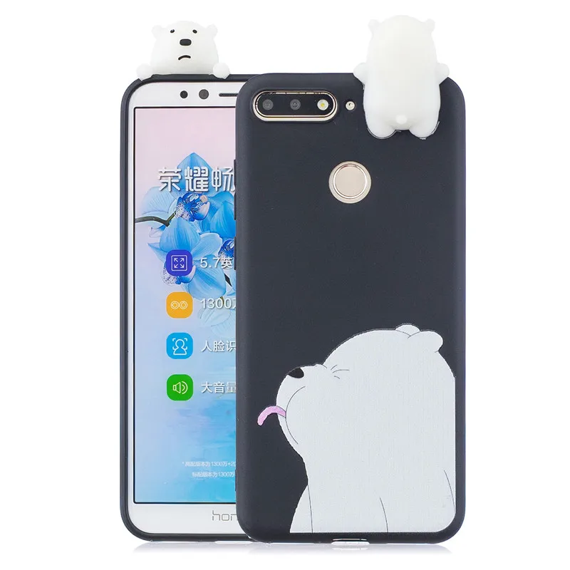 3D Мягкий Силиконовый ТПУ чехол для телефона Huawei Fundas Fundas милый мультфильм чехол для Huawei Y7 Prime чехол Coque Etui