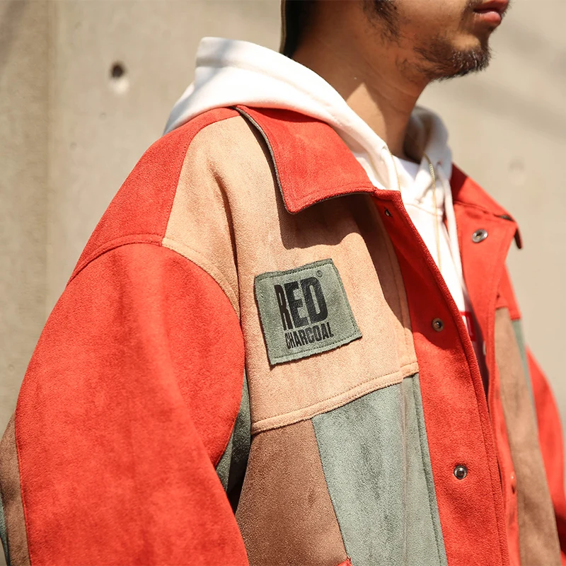 Красный Уголь IADF173 зимняя замшевая ткань Винтажный стиль многоцветная