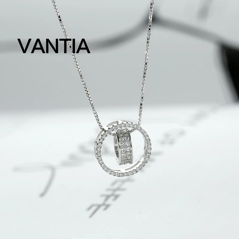 VANTIA Двойной Шеи Ожерелье Стерлингового Серебра 925 Простой Женский Цепь Кости