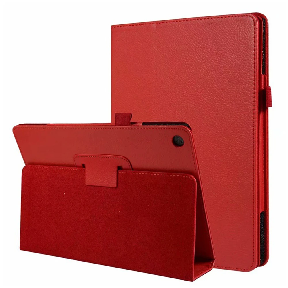 Красный Чехол для планшета huawei MediaPad M5 lite, T5 10, 10,1 дюймов, Honor Smart Cover, флип-чехол с подставкой, чехол HDL-W09, 8,0 из искусственной кожи, для сна - Цвет: Красный
