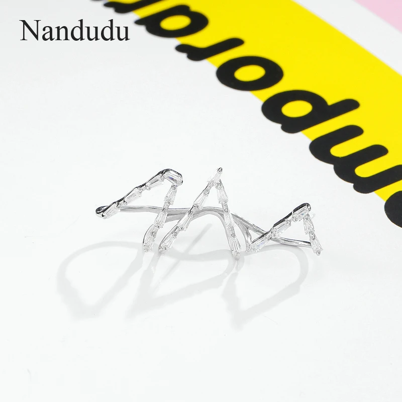 Nandudu 925 пробы серебро Для женщин клипсы для правой серьги-каффы серьги