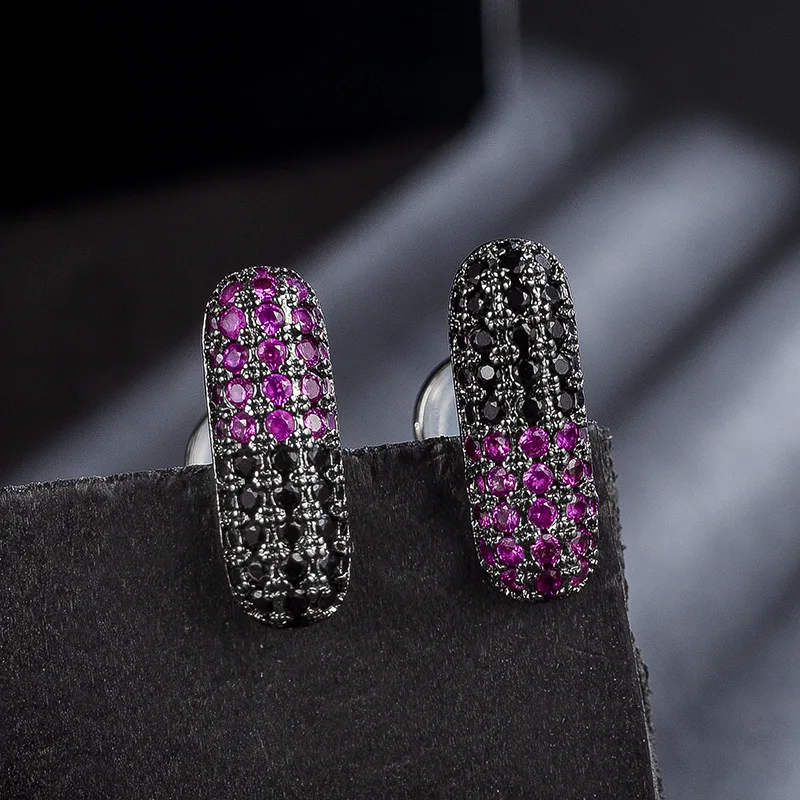 Fashion new Micro setting zircon capsule earrings Creative personality fun black Stud | Украшения и аксессуары