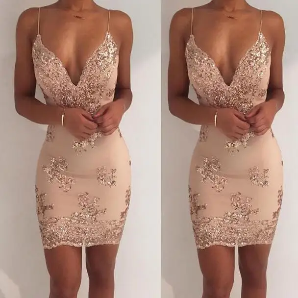 Женское мини-платье с золотыми блестками блестящее вечернее платье цвета