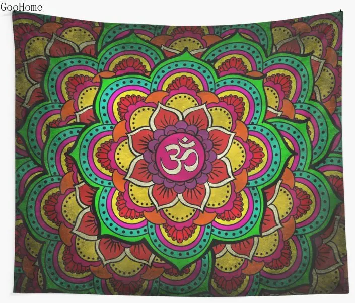 Psychedelic galactic Ohm Datura настенное гобеленовое покрытие пляжное полотенце одеяло