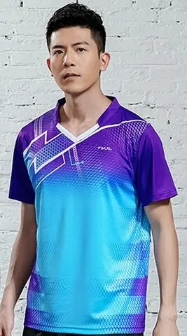 Men Blue Shirt Мужская футболка для бадминтона, теннисная Одежда для девочек, одежда для пинг-понга, спортивный костюм для настольного тенниса, спортивные комплекты для бадминтона из Джерси - Цвет: Men Blue Shirt