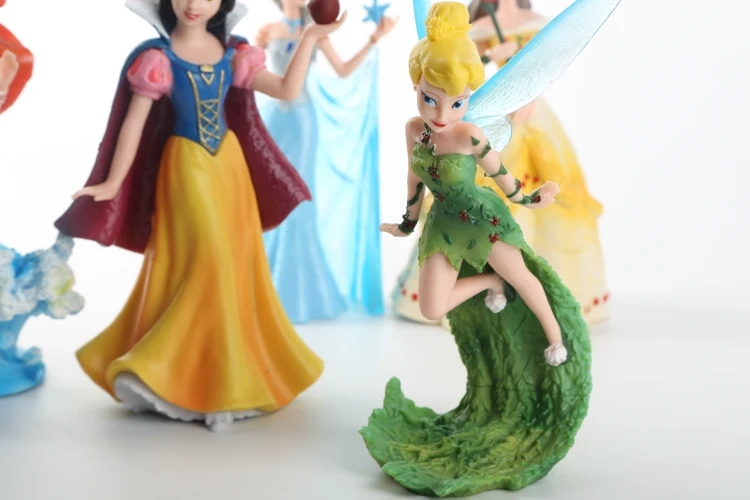 Disney детские игрушки 5 шт./компл. 10-13 см, платье принцессы Эльзы из мультфильма "Холодное сердце" Русалочка Белоснежка со сказочным цветком ПВХ фигурка Коллекционная модель куклы
