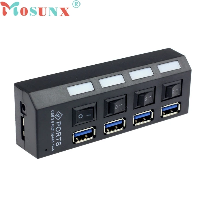 ECOSIN2 4 порта USB 3 0 концентратор с переключателем ВКЛ./ВЫКЛ. Адаптер питания для