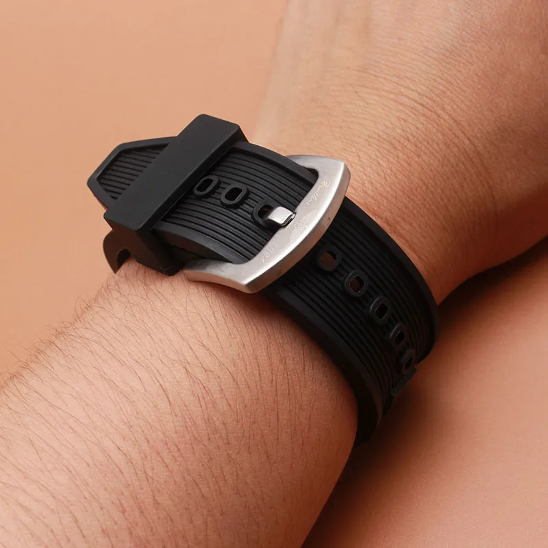 

HOT sale Rubber Watchbands Waterproof Silicone Strap 22MM/24MM bracelet Watch Accessories fit sport wristwatch men hours