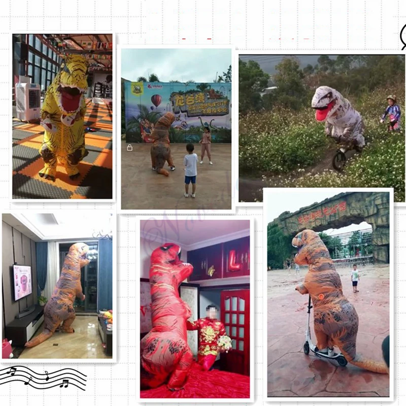 inflatable dinosaur costume adult kids t rex costume blow up fancy dress mascot christmas halloween party costume for men women free global shipping