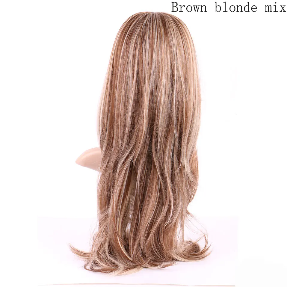 brown blode S-noilite длинные парики с челкой для женщин прямые вьющиеся Glueless парик синтетические парики Боб Прическа - Цвет: brown blode