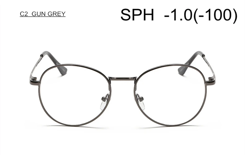 C2 (-1.0) SUMONDY диоптрий SPH-1,0 до-4,0 очки для близорукости для мужчин и женщин металлическая оправа Очки для близоруких очки по рецепту UF18 - Цвет оправы: C2 (-1.0)
