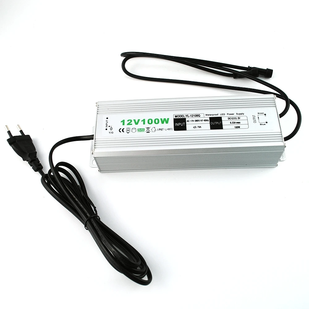 12 В 100 Вт источник питания для светильник водонепроницаемый IP67 трансформатор 220 в