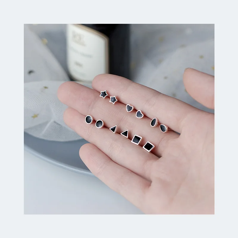 MloveAcc из стерлингового серебра 925 пробы мини-геометрические треугольные круглые