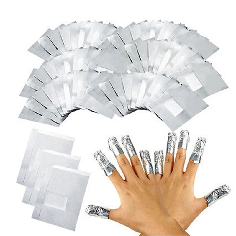 100 шт./компл. алюминиевый Фольга акриловый Фрезер для ногтей cо шлифовальными
