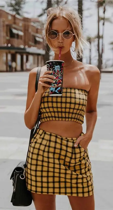 Лидер продаж Для женщин S Лето Высокая Талия Юбки карандаши женский плед на