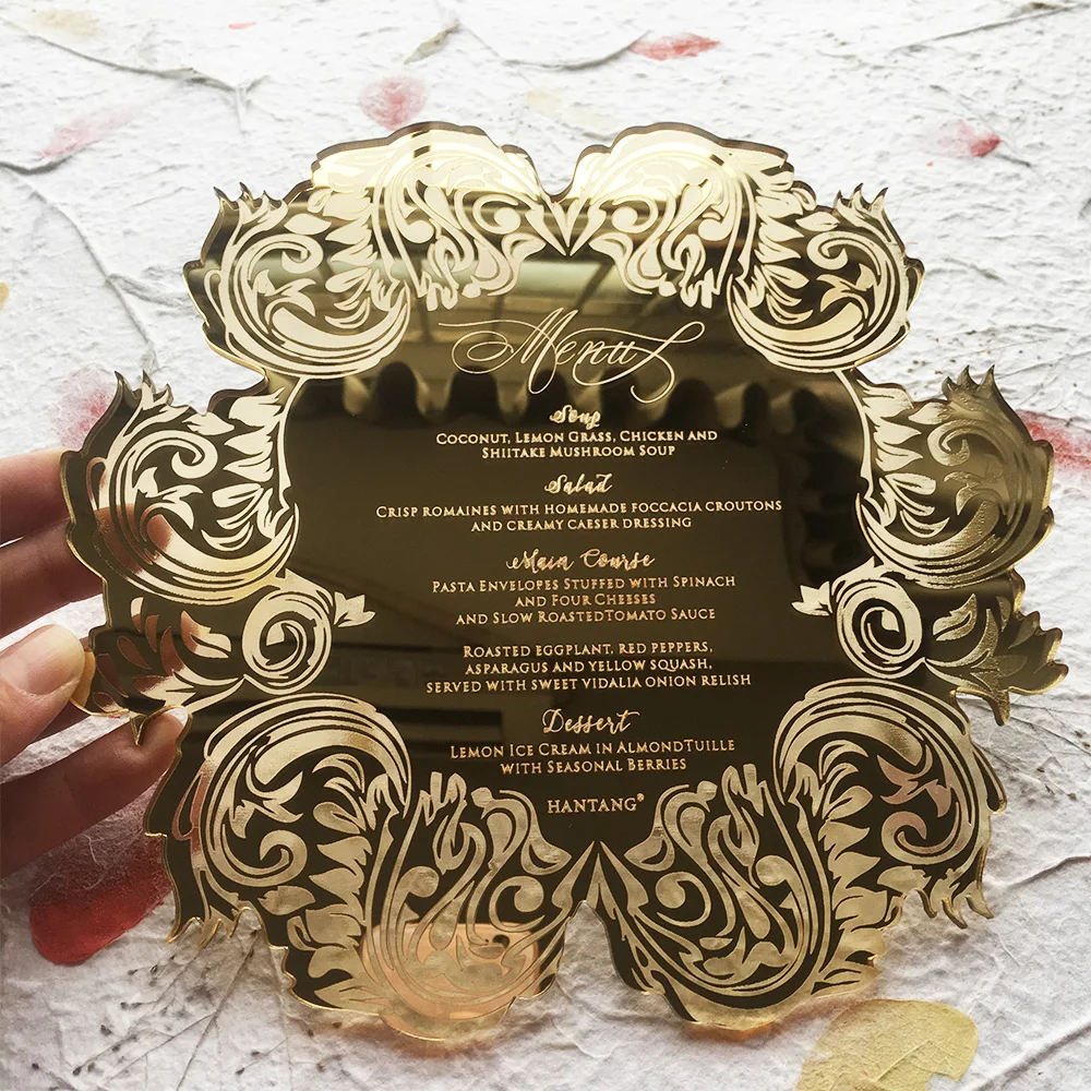 20 шт. в партии роскошные золотистые зеркальные/Серебристые Акриловые свадебные