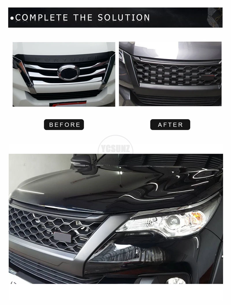 Решетка для Toyota Fortuner trd HILUX SW4 аксессуары ABS гоночный гриль для Toyota Fortuner YCSUNZ
