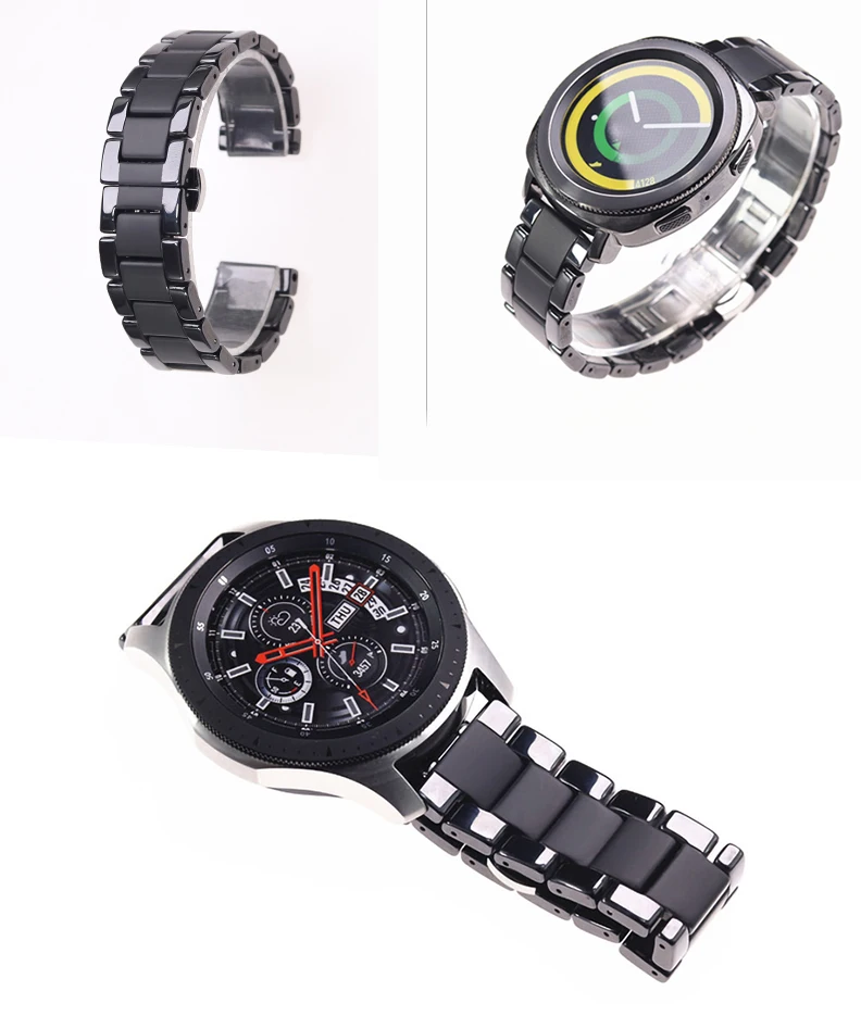Керамические Ремешки для наручных часов samsung gear s2 S3 band 20 22 мм ремешок для наручных часов gear s3 ремешок для часов huawei watch gt galaxy watch 46 мм 42 мм