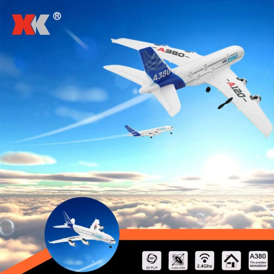 Wltoys RC самолет XK A120 Airbus A380 модель самолета 3CH EPP 2 4G пульт дистанционного управления
