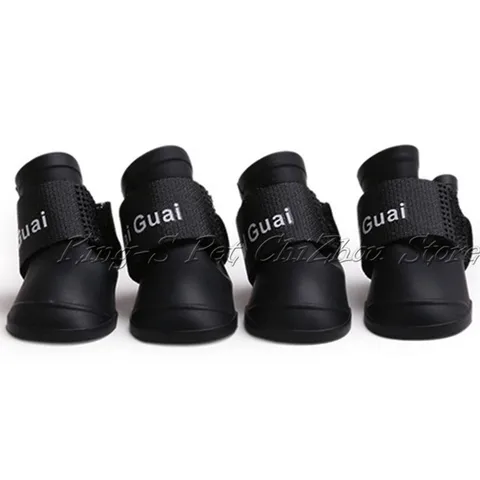 Однотонные водонепроницаемые ботинки для собак, размер S/M/L/XL/XXL, цвет в ассортименте - изображение