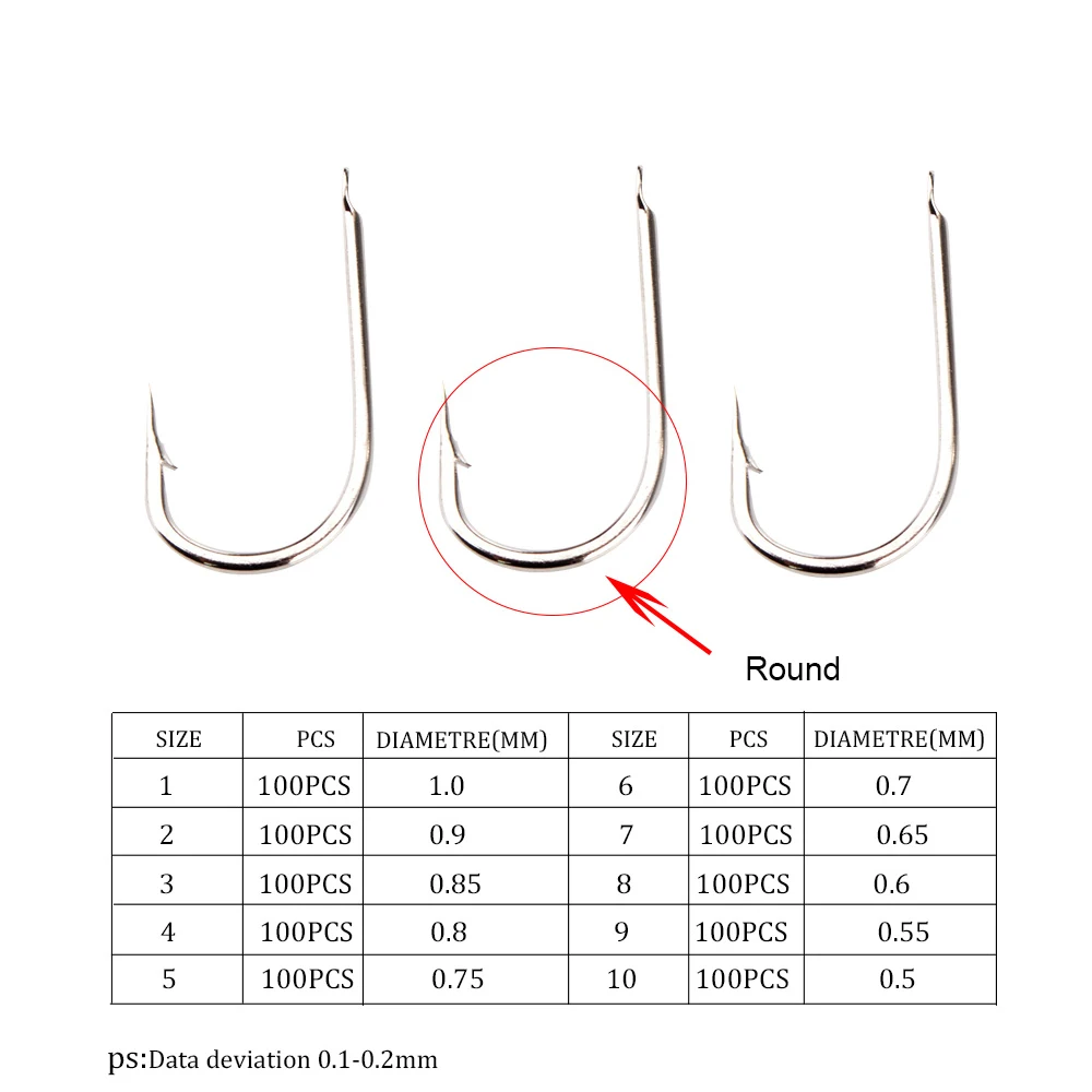 100 шт./лот рыболовные крючки из высокоуглеродистой стали 521N круглые изогнутые