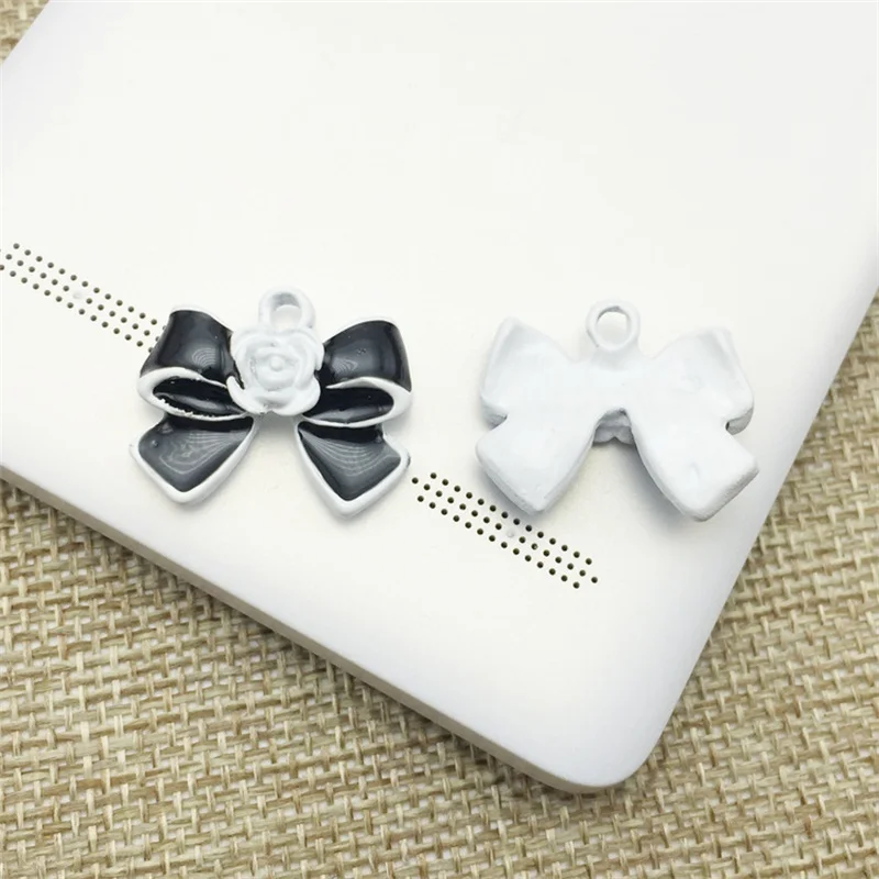 5pcs/lot High Quality Alloy Bowknot Charms Necklace Pendants DIY Jewelry Accessories bracelet Charm Flower Rose 18mm*21mm |