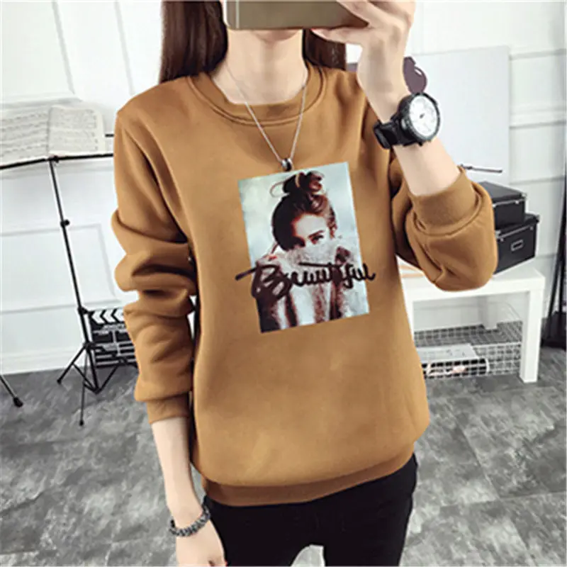 Осенне-зимняя женская толстовка с принтом Sudaderas Harajuku, теплая флисовая толстовка с длинным рукавом, свободные женские толстовки, спортивный костюм Mujer