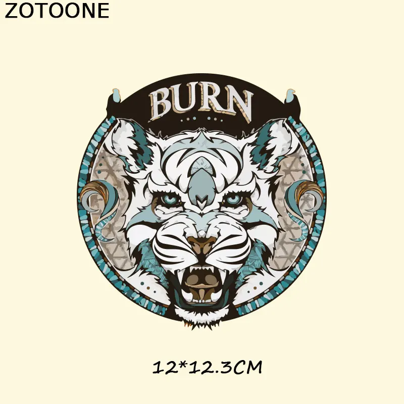 ZOTOONE нашивки с теплопередачей для одежды, модные нашивки в виде кота, тигра, панка, сделай сам, нашивки в полоску, наклейки на заказ, аппликация на футболку E