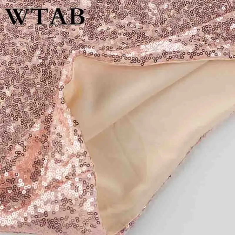 WTAB 2019 vestidos сексуальное летнее платье с пайетками Империя лоскутное облегающее