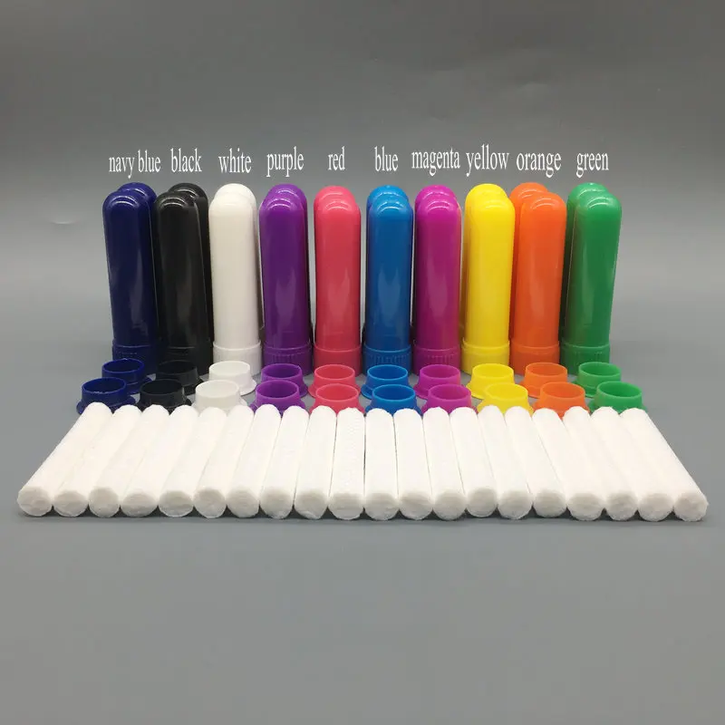 mixed color 10 компл./лот пластиковый назальный ингаляторы, цвет может не соответствовать для духов с высоким качеством хлопковый фитиль - Цвет: mixed color