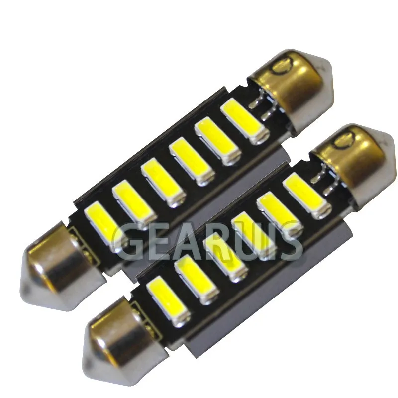 100X Festoon canbus 39 мм 41 c5W 6 SMD 7020 7014 Светодиодная лампа CANBUS для салона автомобиля