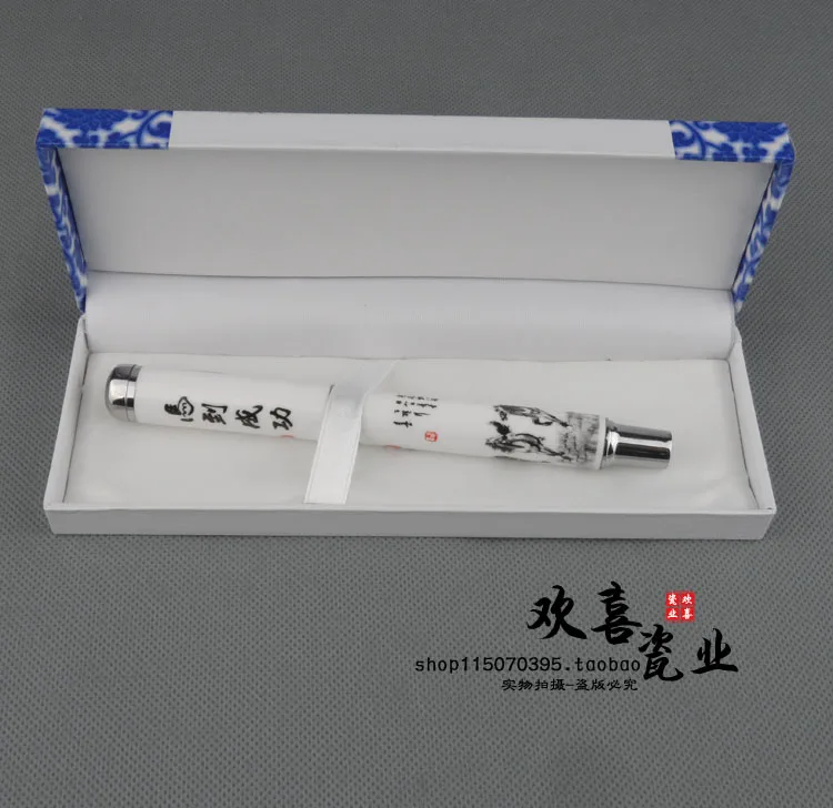 Синяя и белая фарфоровая авторучка в китайском стиле подарочный набор серия