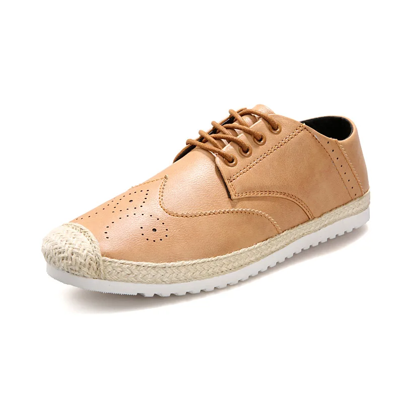 2016 carved breathable natural linen fashion straw braid the end of casual shoes male | Обувь