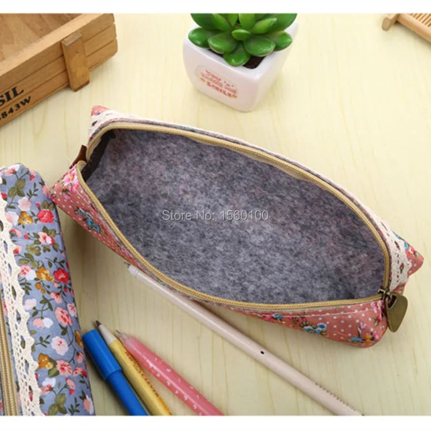 3 шт./лот модный мини пенал в стиле ретро с цветочным кружевом сумка для ручек