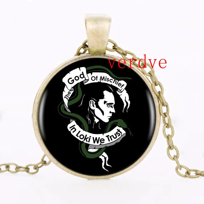 1 шт./лот 2017 модное ожерелье Loki God Of Mischief с логотипом колье ручной работы из черной