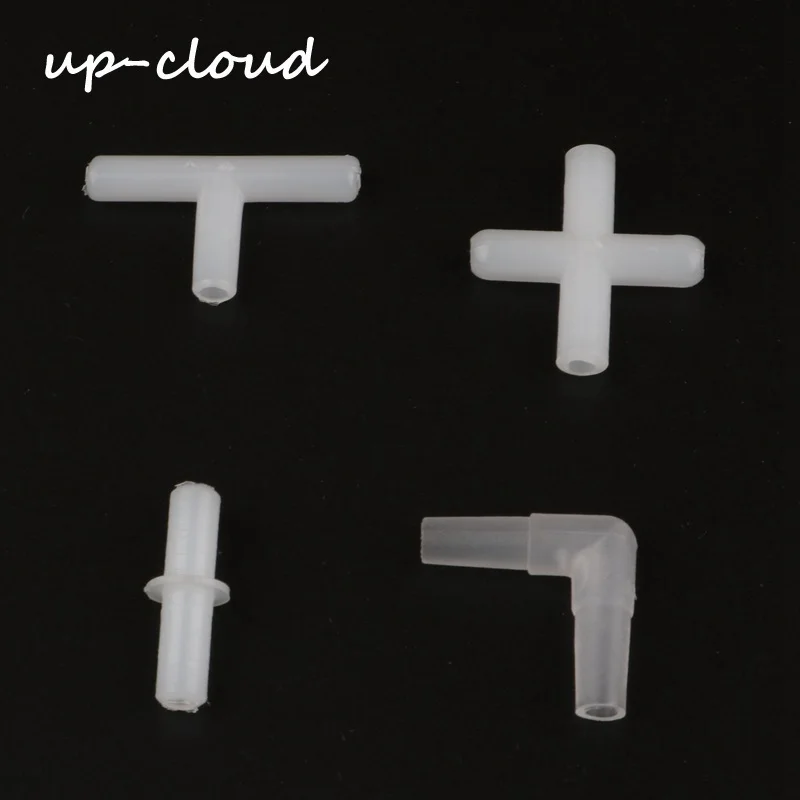 

20 50pcs 4mm Tee 3 Way Aquarium Air Pump Line Tubing Joints 4mm Straight Connectors For Fish Tank Accessories