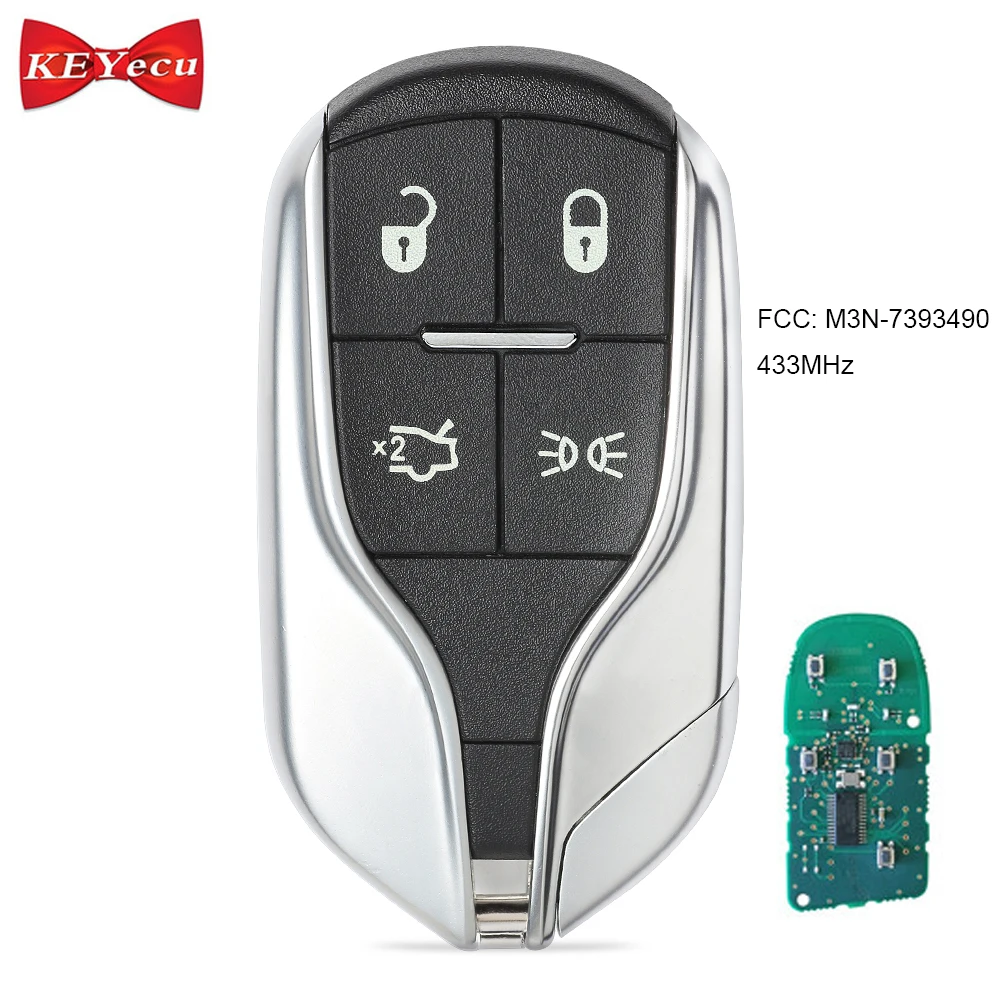 KEYECU для Maserati Quattroporte Ghibli 2014 2015 2016 2017 умный дистанционный ключ брелок от машины 433