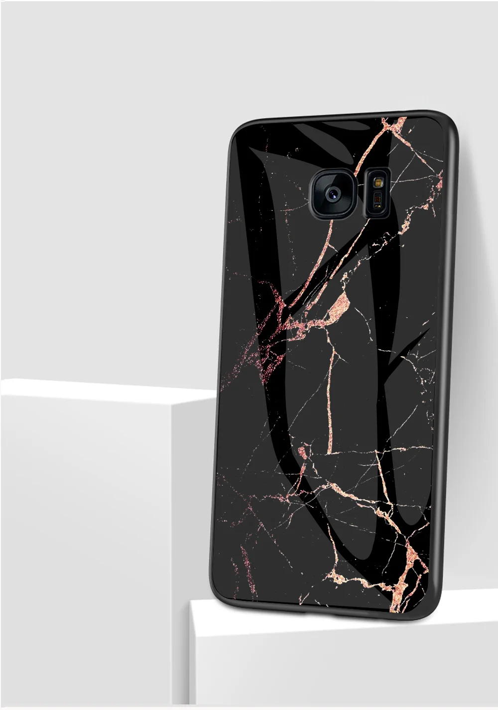 Для samsung Galaxy S7 edge чехол Роскошный Мраморный зернистый жесткий закаленное стекло защитный чехол на заднюю панель для samsung S7 S7edge оболочка
