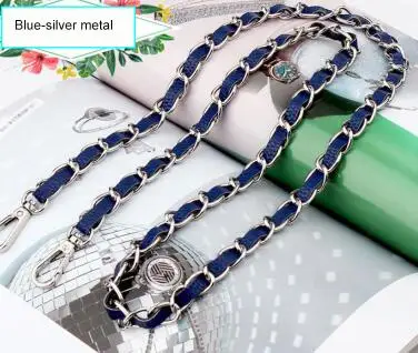 Blue-silver chain IMIDO распродажа, ремешок на цепочке для сумки, женские сменные ремешки на плечо, сумка на ремне, мягкий кожаный аксессуар, сумка, брендовая дизайнерская STP126 - Цвет: Blue-silver chain
