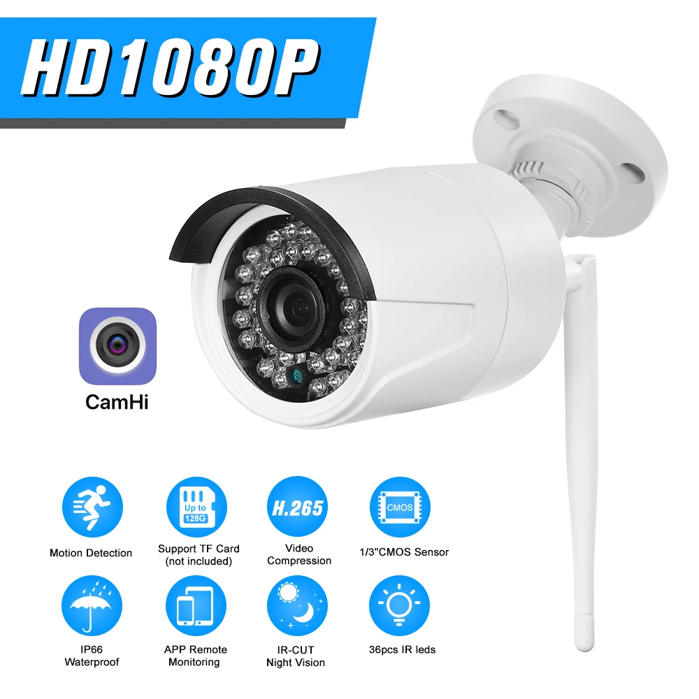 IP-камера OWSOO Беспроводная с поддержкой Wi-Fi 1080P IP66 | Безопасность и защита