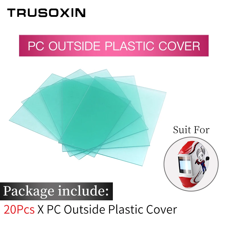Outside PC Cover Смарт большое окно 4 дуговой датчик DIN5-DIN13 Солнечная Авто Затемнение TIG MIG MMA Сварочная маска/шлем/сварщик крышка/объектив/маска для лица - Цвет: Outside PC Cover